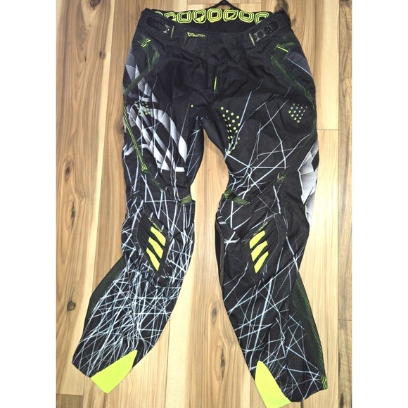 Fly Racing Evo Spike Pants Size 32 Black Green Gray ATV Motorcycle Racing Pants - Picture 1 of 10
